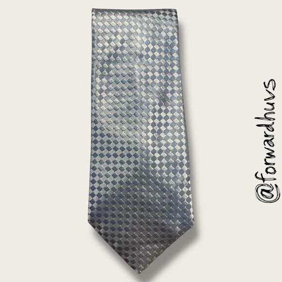 Donald J. Trump Signature Collection Neck Tie – 100% Silk Light Blue Checked - Picture 7 of 9